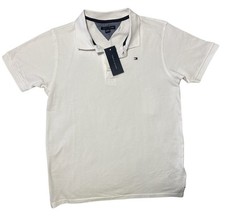 TOMMY HILFIGER White Logo Polo Shirt /Youth/Large