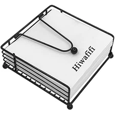 Napkin Holder for Table, Flat Napkin Dispenser with Weighted Arm, Squa