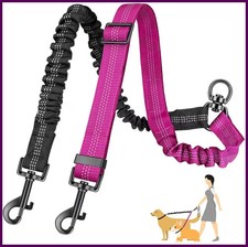 1.6ft Long Dual Dog Leash Attachment - Double Leashes for Training Small