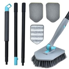 Shower Cleaning Brush With Long Handle 3 In 1 Tub And Tile Scrubber Brush With 5