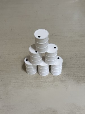 G 1:29 Scale Oil Drum Barrel White Black Set of 6 Diorama Model Train Miniature