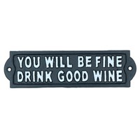 Trink Gut Wein Gusseisen Schild Plakette Wand TüR Zaun Haus Garten Hof Bar