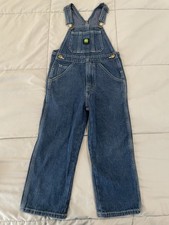 John Deere Kids Denim Bib Overalls Size 6 Blue Adjustable Straps