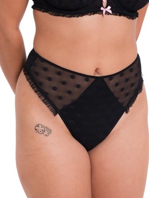 XS (8) Curvy Kate Frill Me hoch taillierter Tanga halbtransparent Slips Slip Dessous