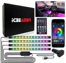 Rgb Led Car Interior Mood Lights - 72 Leds With Bluetooth App Connectivity
