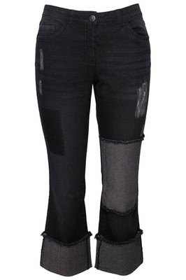 Angel of Style Damen große Größen Jeans weites Bein Patches 5 Pocket