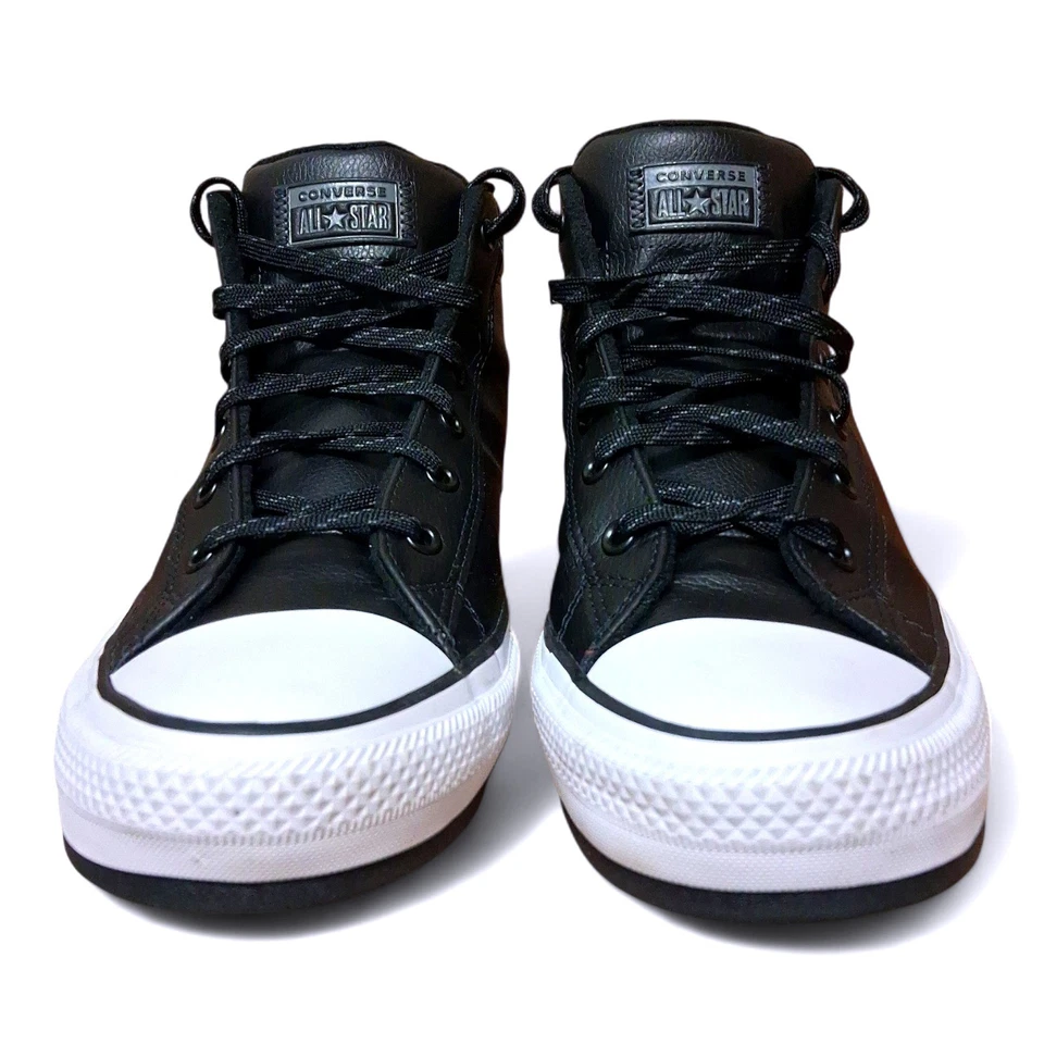 匡威 Converse All Star Chuck Taylor 皮革中帮运动鞋黑色 13 码 — 第 4/4 张图片
