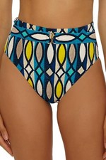 TRINA TURK PAROS PRINTED BELTED HI-WAIST BOTTOM