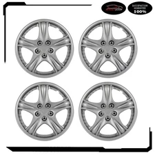 Set of 4 13" Wheel Hub Caps Silver Snap On For R13 Tire & Rim Wheel Covers Kit