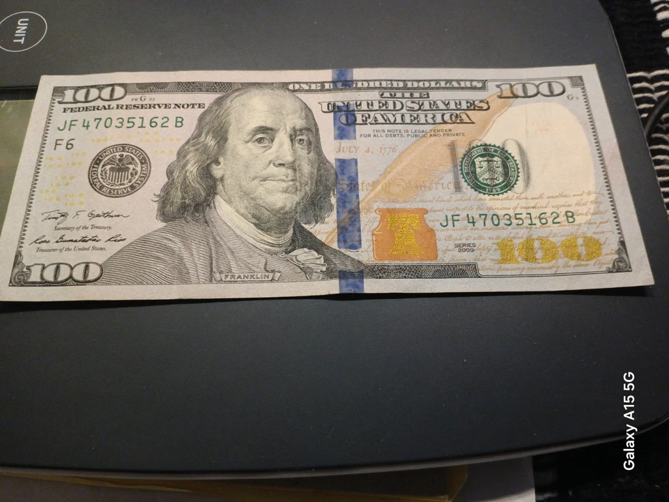 100 Dollar Bill, 2009 with complete (8 digit) broken ladder 0-7# 47035162 - Image 2 of 4