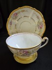 Elite Works Limoges Cup Saucer Pink Roses BOUQUETS, Gold Beaded Trimmed  — photo 9
