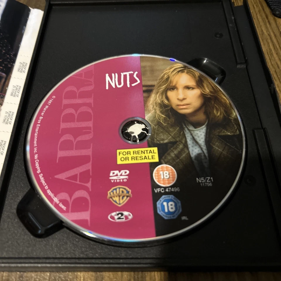 Nuts (DVD) 1987 Barbra Streisand Richard Dreyfuss court drama OOP - Image 3 of 3
