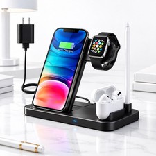 Wireless Charging Station - 4 in 1 Wireless Charger Charging Stand