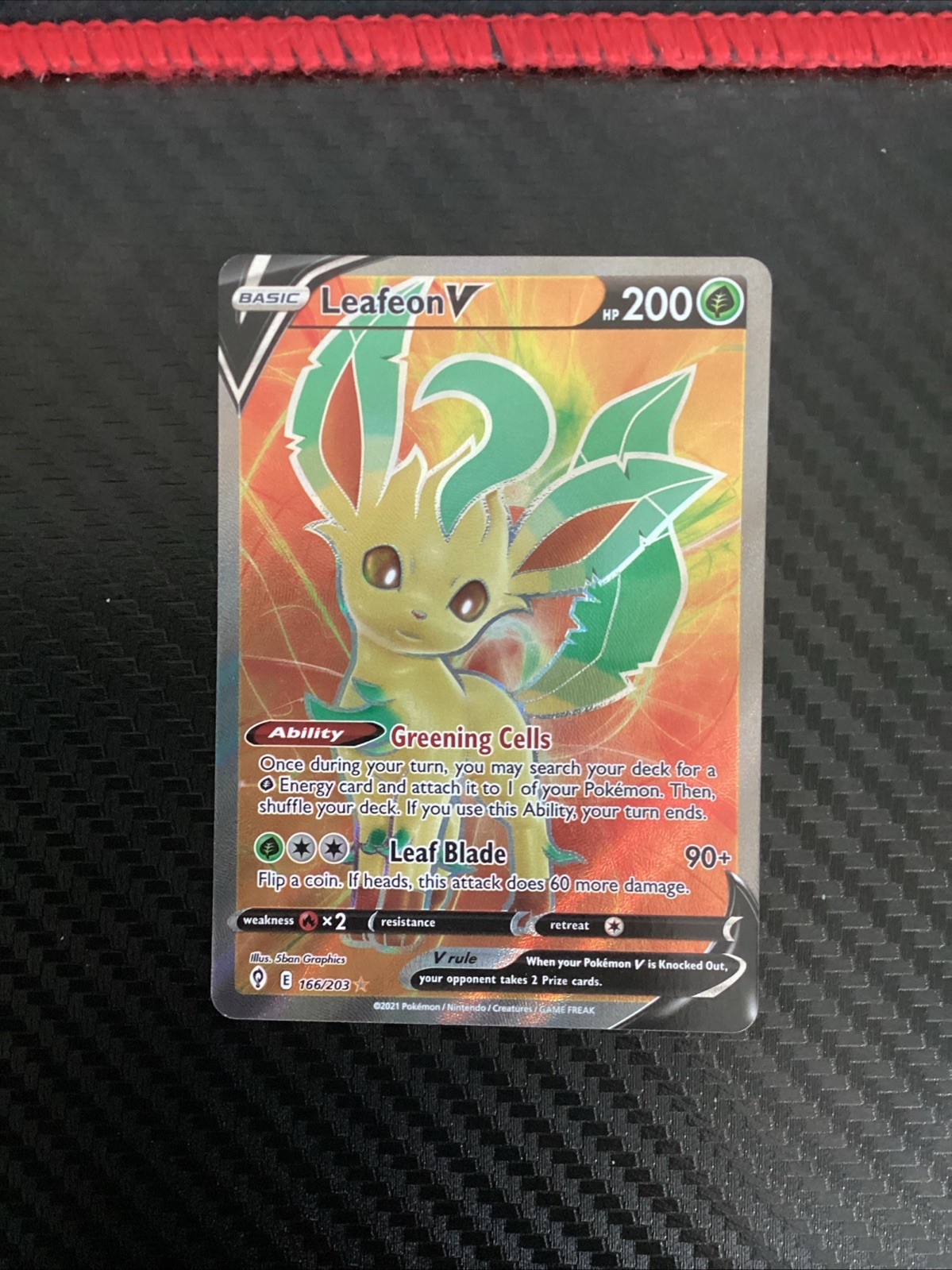 (FA) Leafeon V 166/203 - SWSH: Evolving Skies Ultra Rare - Pokémon TCG (NM)