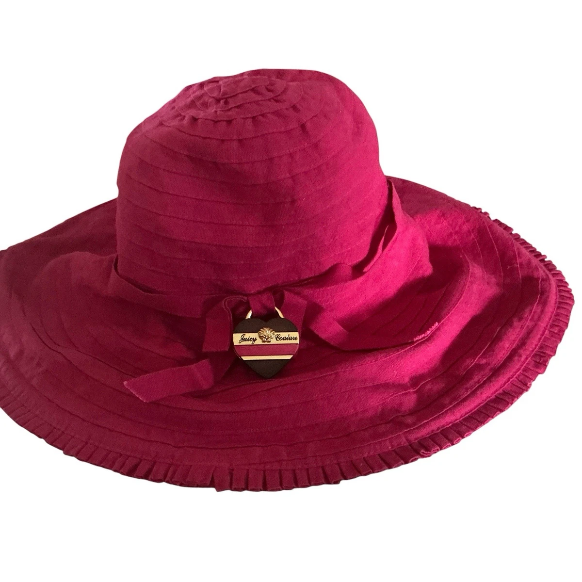 Juicy Couture Pink Wool Blend Bucket Hat Embroidered Crown Hearts Y2K Vintage NWT Y2K Vintage Juicy Couture Vivid Hot Pink | Mercari main image 4