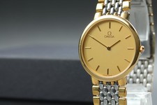Vintage N MINT OMEGA De Ville 395.0875.2 Cal.1378 Gold Quartz Men's Watch JAPAN
