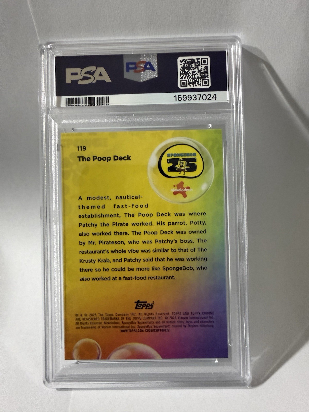 The Poop Deck Psa 9 Spongebob Tops Chrome Flower Cloud Refractor view 2