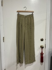 Reformation Mason Pant Size 4 Pleated Wide Leg High Waisted Pant Khaki Tan