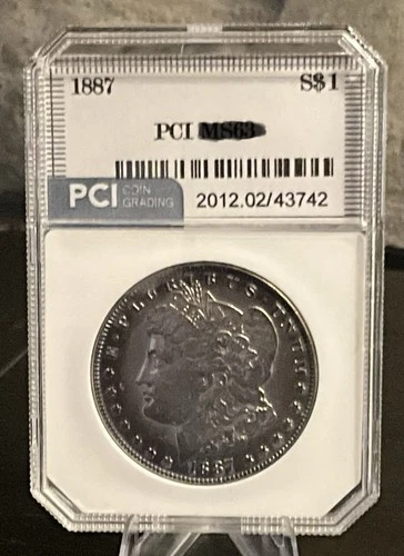 1887 Morgan Silver Dollar $1 PCI High Grade MS Sixty Three
