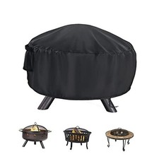  Round Fire Pit Cover, 30 Inch Outdoor Firepit Covers, Round: 30" D x 12" H