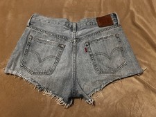 Levi  s 501 Distressed Denim Cut Off Jean Shorts button fly Size 29