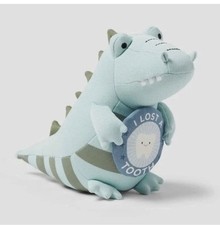 Pillowfort Mint Green Dinosaur Milestone Alligator Plush Toy "I Lost A Tooth"