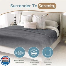 Homesmart Queen Size Weighted Blanket, 20 lbs, Grey 92x88, Ultra Soft Fabric,...