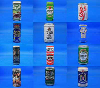 diverse Vintage Bierdosen   Internationale Breweriana Sammlung