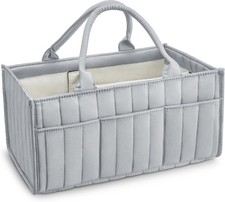 Starry Sky Grey Diaper Caddy Organizer with Handles  Removable Grey, Green