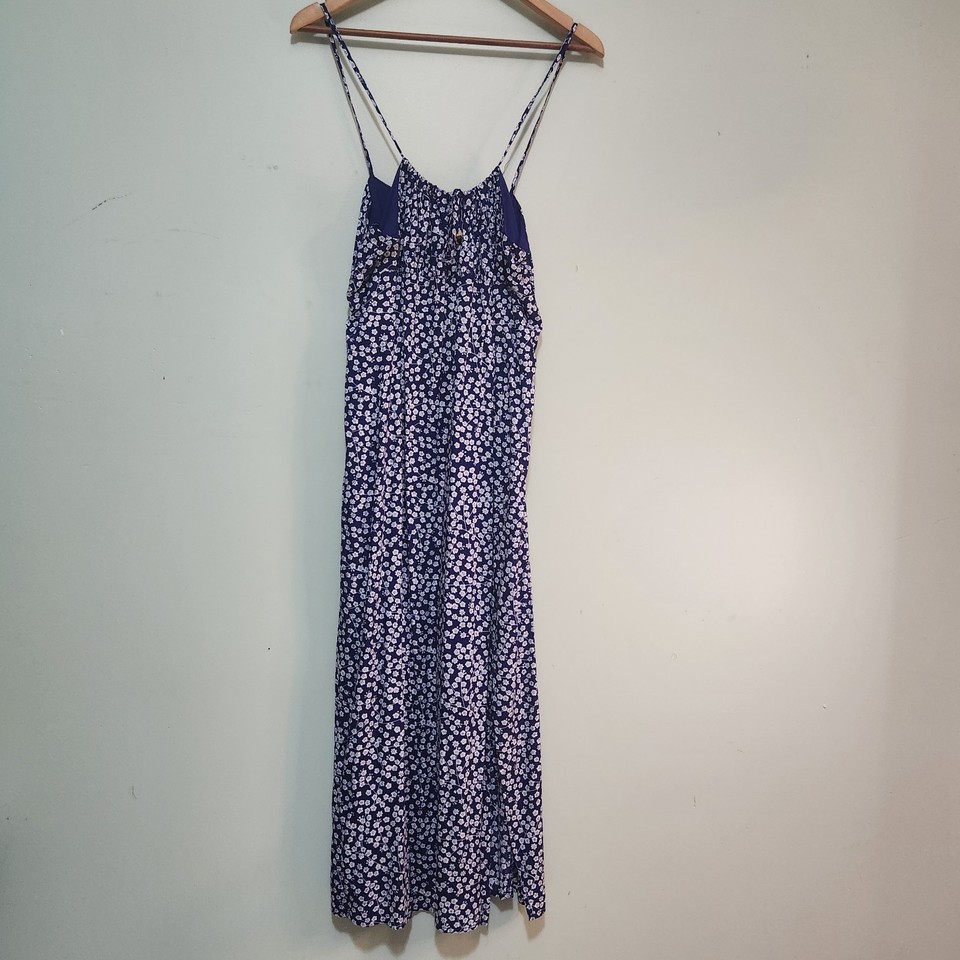 Showpo Slip Dress Size 14 Blue Floral Ditsy Summer Boho Midi Lightweight Coastal