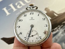 Vintage OMEGA PocketWatch Cal.385L Manual Wind 43mm Mens Watch-Running/Parts