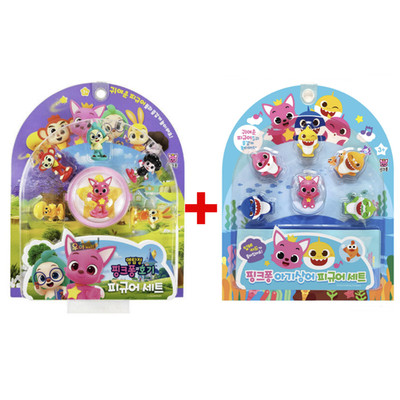 2ea Baby Shark Family + Pinkfong Hogi Figure Set Official Educational Korea Toy