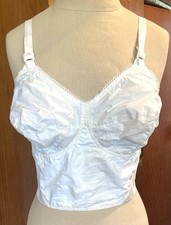 Vintage 1950s 1960s longline bullet bra cone bra cotton Formaid 38C, made in USA