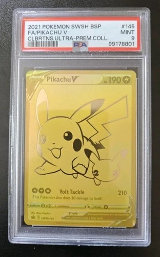 Pikachu V SWSH145 PSA 9 Celebrations Ultra Premium Collection Pokemon Card Gold