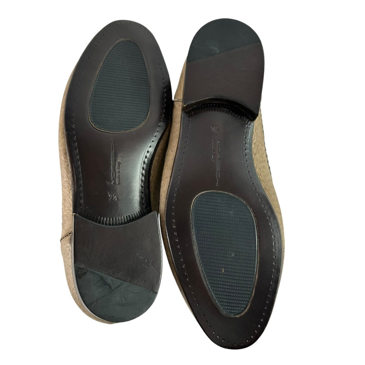 Genuine men MORESCHI Tan Ostrich and Leather Penny Loafers  display picture 1