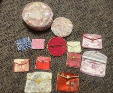 Vintage Asian Silk Jewelry Pouch Bags LOT Of ...