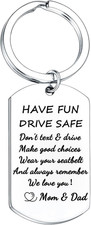 Drive Safe Keychain New Driver Gift to Daughter Son from Mom Dad 16 Years Old Ke