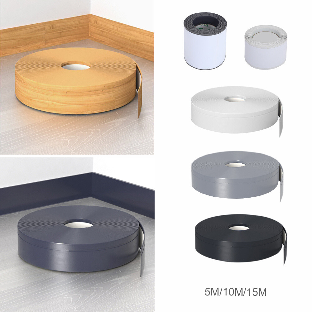 Skirting Board SELFADHESIVE Flexible Coved Trim PVC Strip Floor Wall