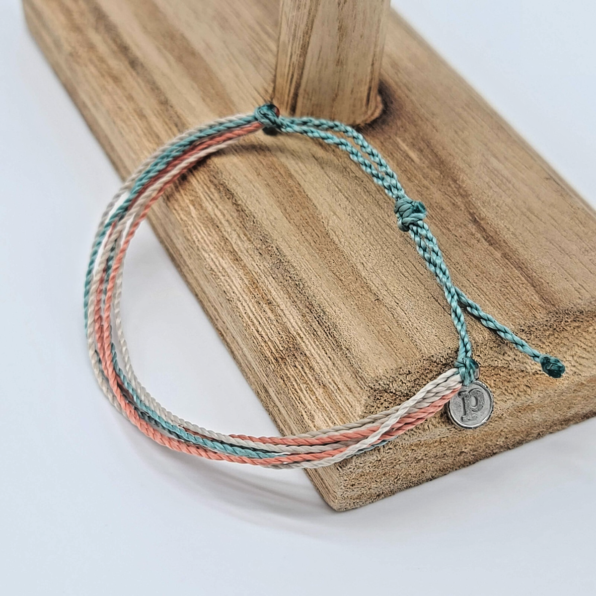 Pura Vida Ocean Sunrise Bracelet – Blue Pink – Iron P Charm