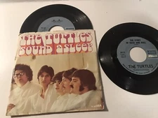 Lot of 2 Vintage Turtles 45 RPM 1968 Sound Asleep Picture Sleeve White Whale