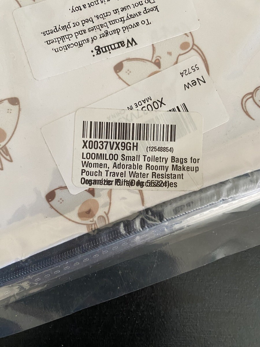 Puppy Dog Small Toiletry Bag Women's Adorable Roomy Makeup Pouch