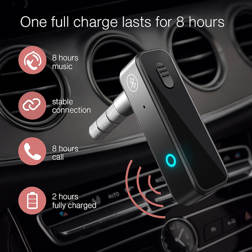 Convertidor Bluetooth Rechargeable AUX Auto Llamadas Claras Sonido Professionnel - Photo 10/11