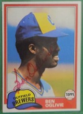 Ben Oglivie Milwaukee Brewers 1981  Autographed Card