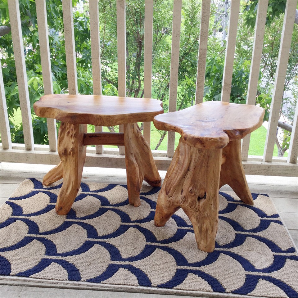 Rustic Live Edge Stool Rustic Live Edge Cedar Bench Wooden Entryway Bench Farmhouse Side Table ...