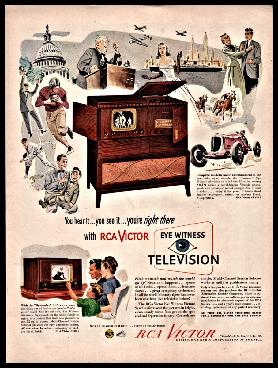 1949 RCA Victor Console Television Radio Phograph Model 8TV321 