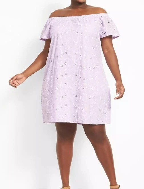Lane bryant off hot sale the shoulder dress