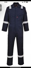 Portwest UFR21 3XL Navy Lightweight FR AntiStatic Safety Work Coverall ASTM NFPA