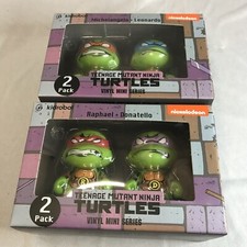 Kidrobot TMNT Raphael Donatello Leonardo Michaelangelo Mini Vinyl 2pack Set
