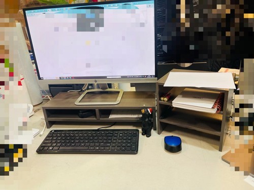 2 TIer Monitor Stand Riser, 20-calowy podnośnik monitora, stojak na organizer biurkowy z K - Zdjęcie 5 z 21