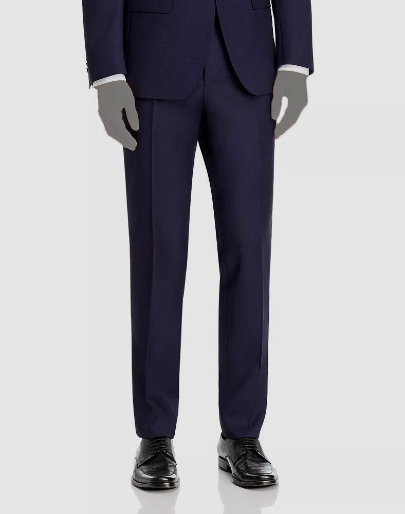 $245 Hugo Boss Men's 40W Blue Slim Fit Genius Solid Wool Suit Trousers Pants